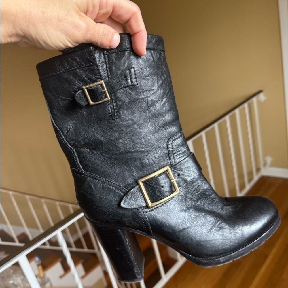 1 Jimmy Choo Dart Black Leather Biker Ankle Boot (Right Foot only)